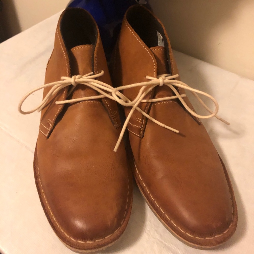 Redtape Men’s Tan Brown Leather Chukka Ankle Lace Up Boots